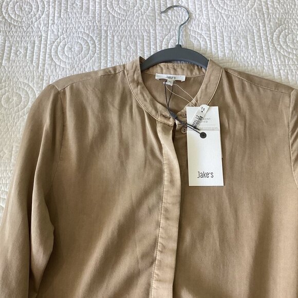 NWT Jake*s Casual Shirt Dress Camel size M - Picture 7 of 15